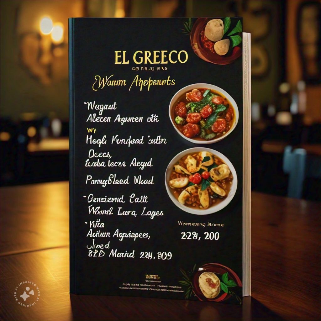 El Greco Speisekarte