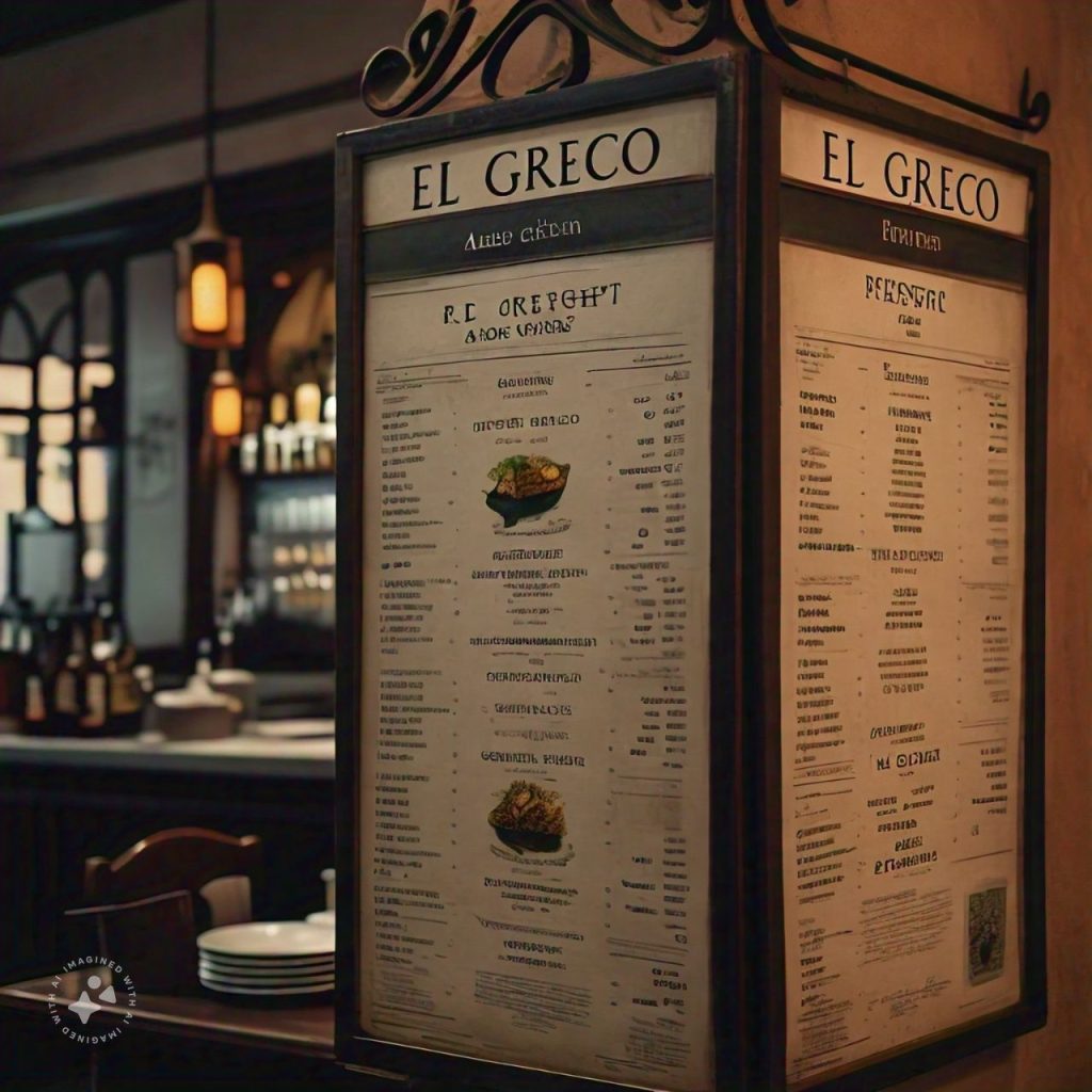El Greco Speisekarte