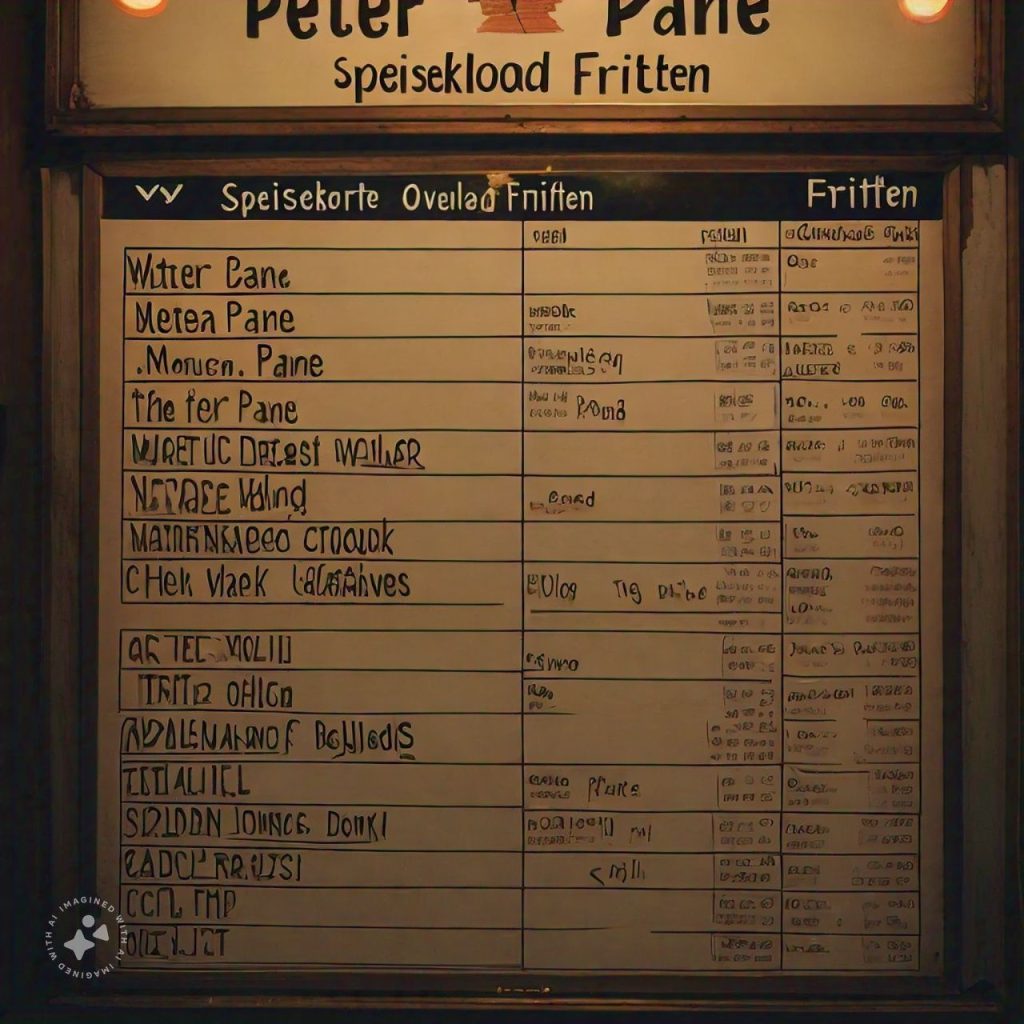 Peter Pane Speisekarte