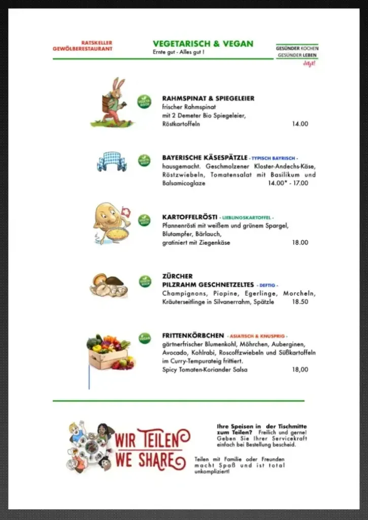 Ratskeller Speisekarte Preise